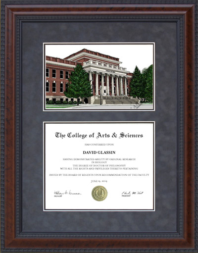 Middle Tennessee State (MTSU) Diploma Frame with Campus Lithograph