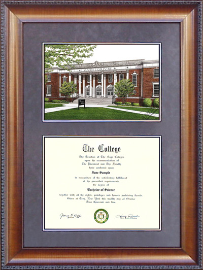 Murray State University Diploma Frame with Campus Lithograph