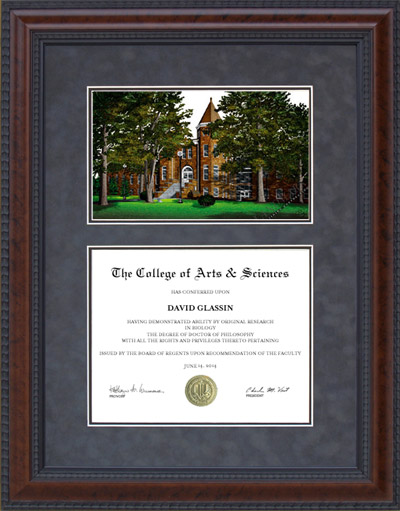 Northern Arizona University (NAU) Diploma Frame with Campus Lithograph
