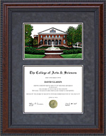 East Carolina University (ECU) Diploma Frame with Campus Lithograph