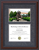 UNC Charlotte (UNCC) Diploma Frame with Campus Lithograph