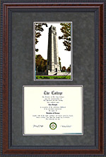 NC State (NCSU) Diploma Frame with Campus Lithograph