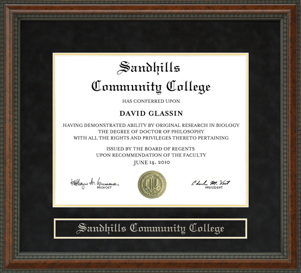 Sandhills Community College Diploma Frame Wordyisms