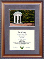 UNC Chapel Hill Diploma Frame with Campus Lithograph