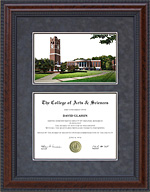 Western Carolina University (WCU) Diploma Frame with Campus Lithograph