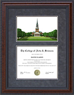 Wake Forest University (WFU) Diploma Frame with Campus Lithograph
