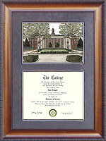 University of Nebraska, Lincoln (UNL) Diploma Frame with Campus Lithograph