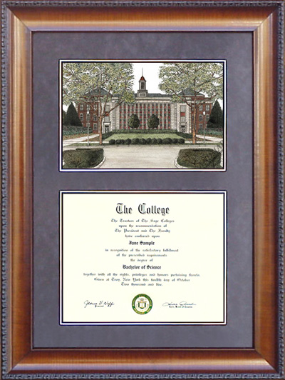 University of Nebraska, Lincoln (UNL) Diploma Frame with Campus Lithograph