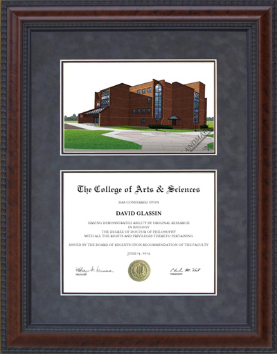 Northeastern Illinois University (NEIU) Diploma Frame with Campus Lithograph