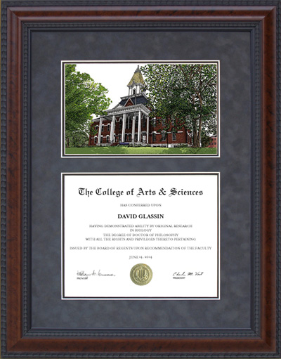 Diploma Frame with North Georgia College & State (NGCSU) Lithograph