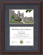 Princeton Diploma Frame with Campus Lithograph
