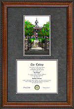 Rutgers Diploma Frame with Campus Lithograph