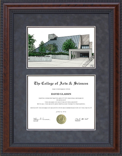 Northern Kentucky University (NKU) Diploma Frame with Campus Lithograph