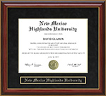 New Mexico Highlands University (NMHU) Mahogany Diploma Frame