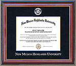 New Mexico Highlands University Diploma Frame with Embossed Black Mat