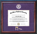 NMHU Diploma Frame with Purple Suede Double Mat