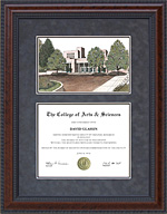 University of New Mexico (UNM) Diploma Frame with Campus Lithograph