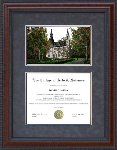 Northwestern University Diploma Frame with Campus Lithograph