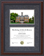 University of Nevada, Reno (UNR) Diploma Frame with Campus Lithograph
