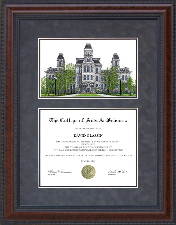 Diploma Frame with Licensed Syracuse University Campus Lithograph