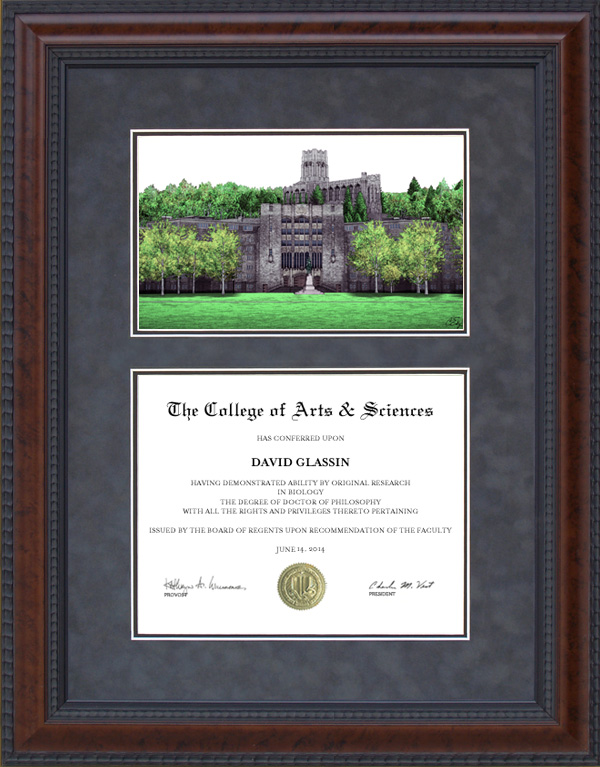 Diploma Frame with Licensed West Point (USMA) Campus Lithograph Wordyisms