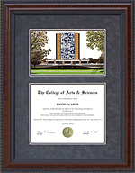 Bowling Green (BGSU) Diploma Frame with Campus Lithograph