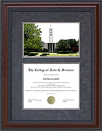 College of Mount St. Joseph (The Mount) Diploma Frame with Campus Lithograph