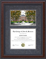 Miami University Diploma Frame with Campus Lithograph