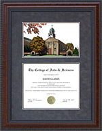 University of Dayton Diploma Frame with Campus Lithograph