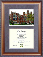 University of Oklahoma (OU) Diploma Frame with Campus Lithograph