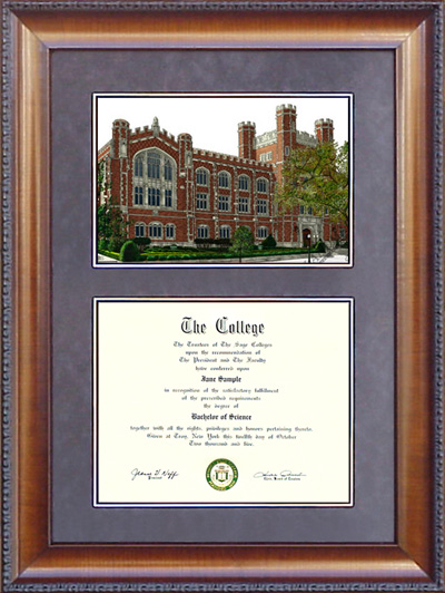 University of Oklahoma (OU) Diploma Frame with Campus Lithograph