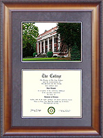 University of Oregon (UO) Diploma Frame with Campus Lithograph