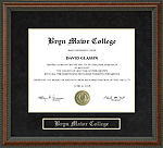 Bryn Mawr College Diploma Frame
