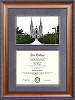 Villanova University (VU) Diploma Frame with Campus Lithograph