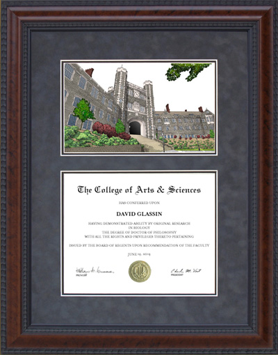 Princeton Diploma Frame with Campus Lithograph