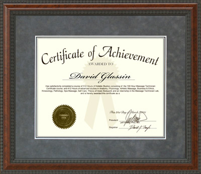 Burl Certificate Frame in Grey Suede