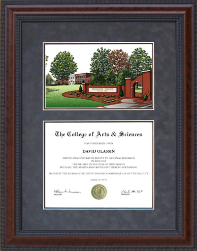 Reinhardt College Diploma Frame with Campus Lithograph