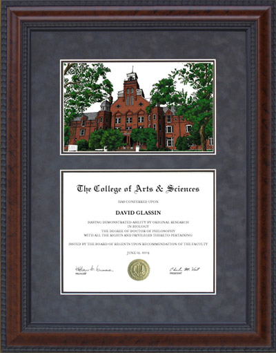 Randolph College Diploma Frame with Campus Lithograph