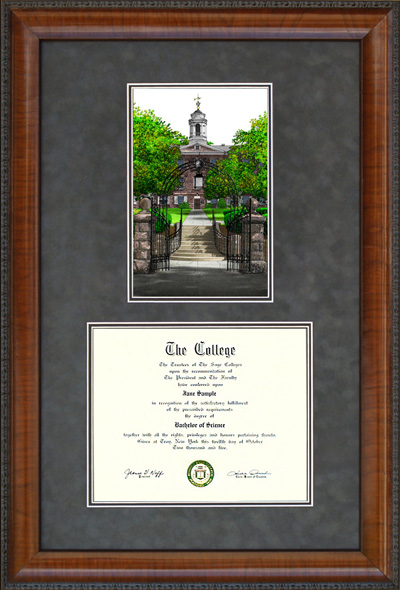 Rutgers Diploma Frame with Campus Lithograph