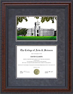 Diploma Frame with Licensed The Citadel Campus Lithograph