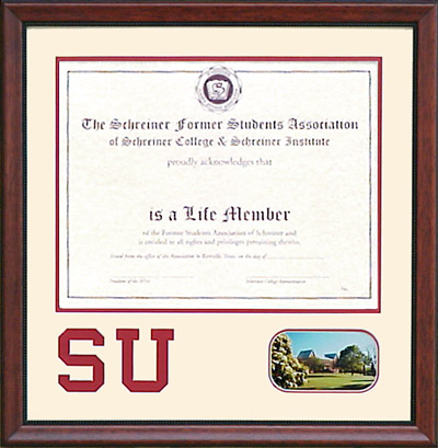 Schreiner Former Students Association Certificate Frame