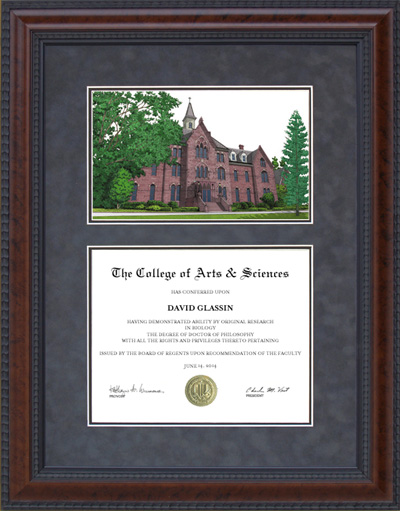 Seton Hall University (SHU) Diploma Frame with Campus Lithograph