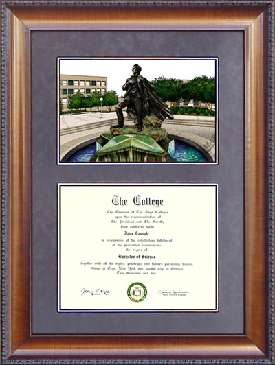 Stephen F. Austin State University (SFA) Diploma Frame with Campus Lithograph
