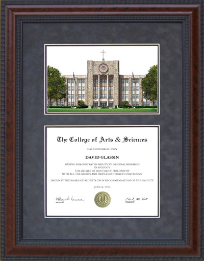 St. John's University Diploma Frame with Campus Lithograph