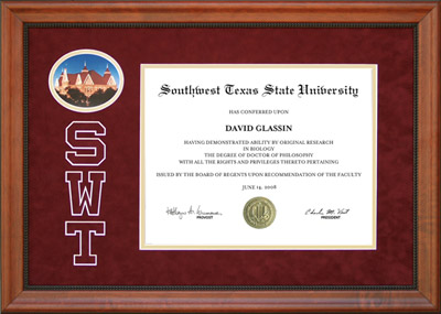 SWT Suede Mat Diploma Frame with Bevel-Cut Logo