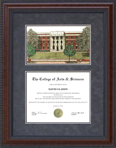 Sul Ross State University (SRSU) Diploma Frame with Campus Lithograph