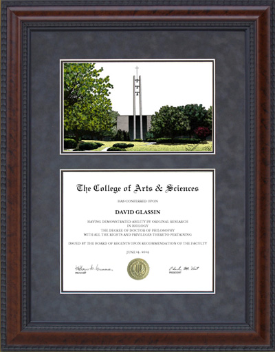 College of Mount St. Joseph (The Mount) Diploma Frame with Campus Lithograph