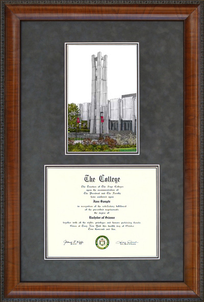 Temple University Diploma Frame with Campus Lithograph