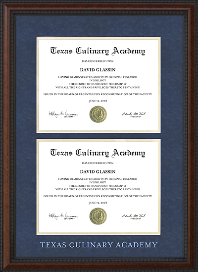 TCA Double Diploma Frame with Etched Logo