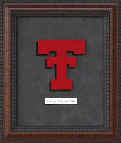Texas Tech Logo with 'Thanks Mom and Dad' Text